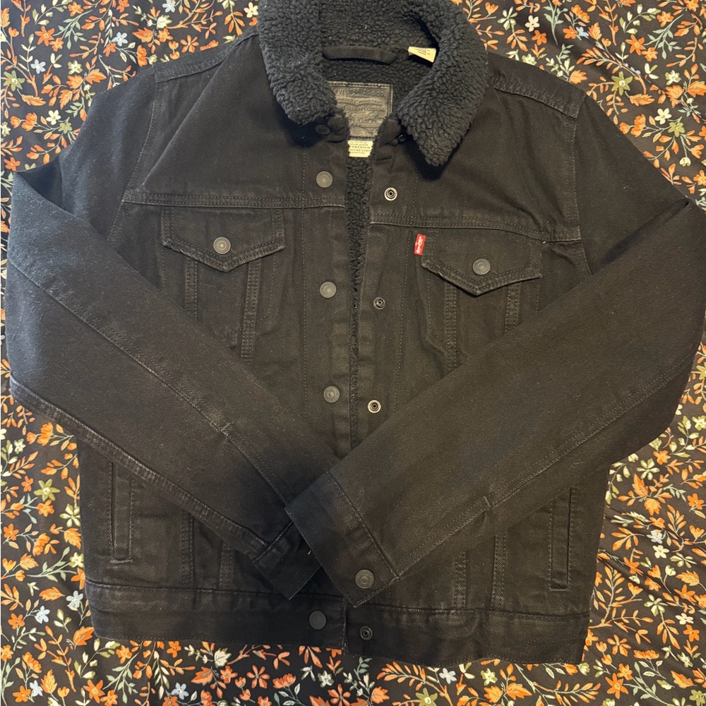 Levi's Black Sherpa-Lined Denim Jacket